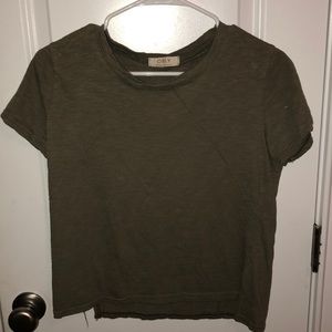 Cropped Tee with seamed detail